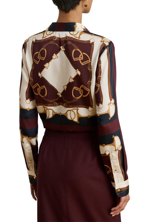 Ralph Lauren Classic Fit Equestrian-print Twill Shirt In Burgundy