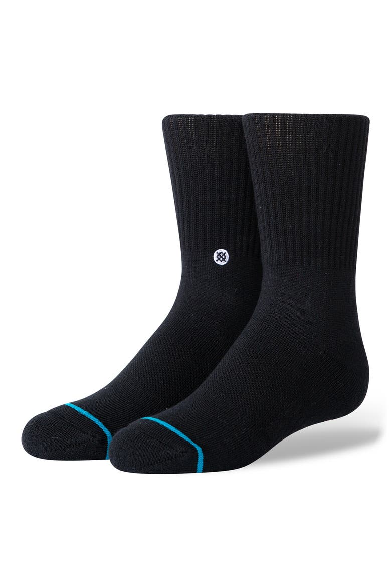 Kids' Icon Street Crew Socks, Alternate, color, BLACK