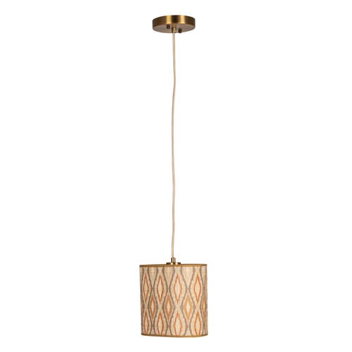 Storied Home 100 Watt Organic Shaped Pendant Lamp With Printed Pattern In Brown