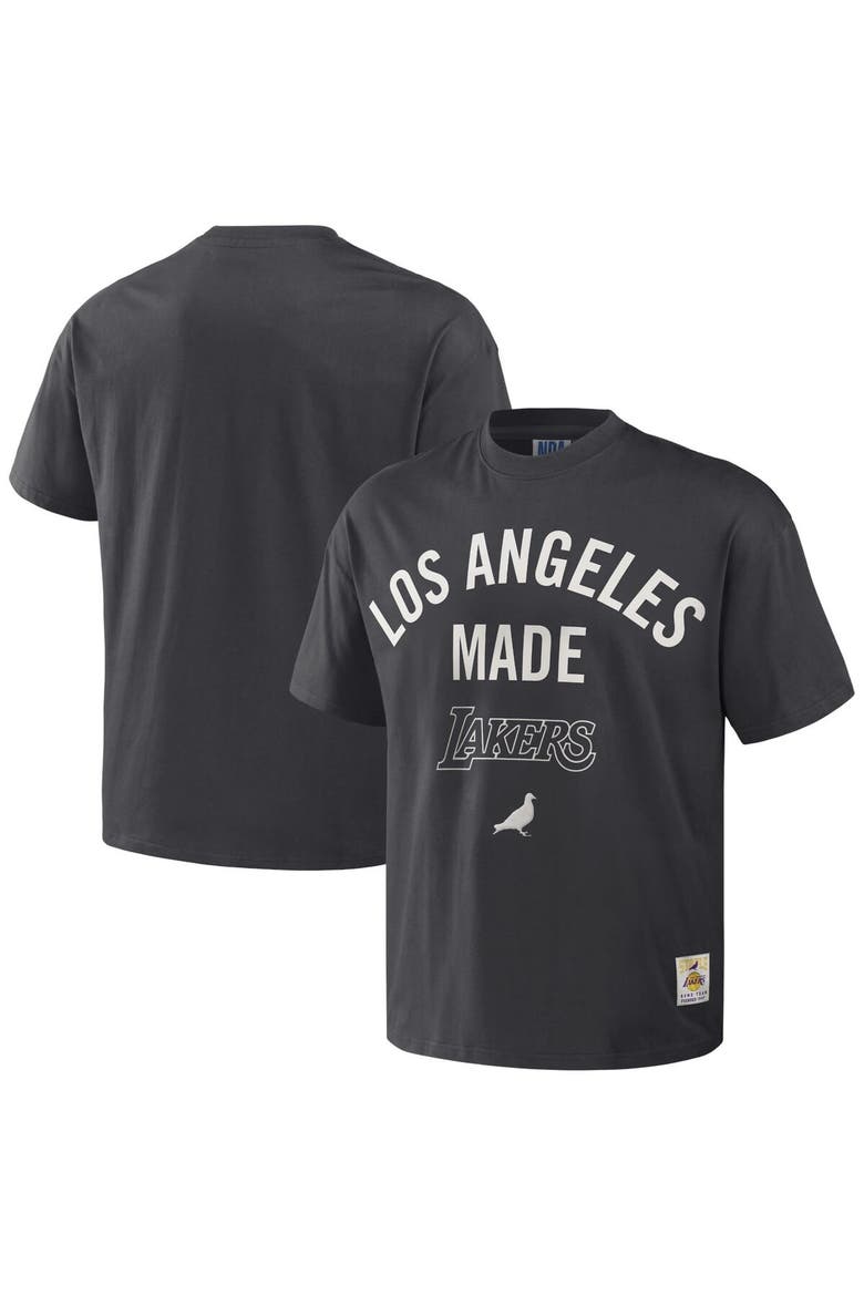 Men's NBA x Staple Anthracite Los Angeles Lakers Heavyweight Oversized T-Shirt, Main, color, Anthracite