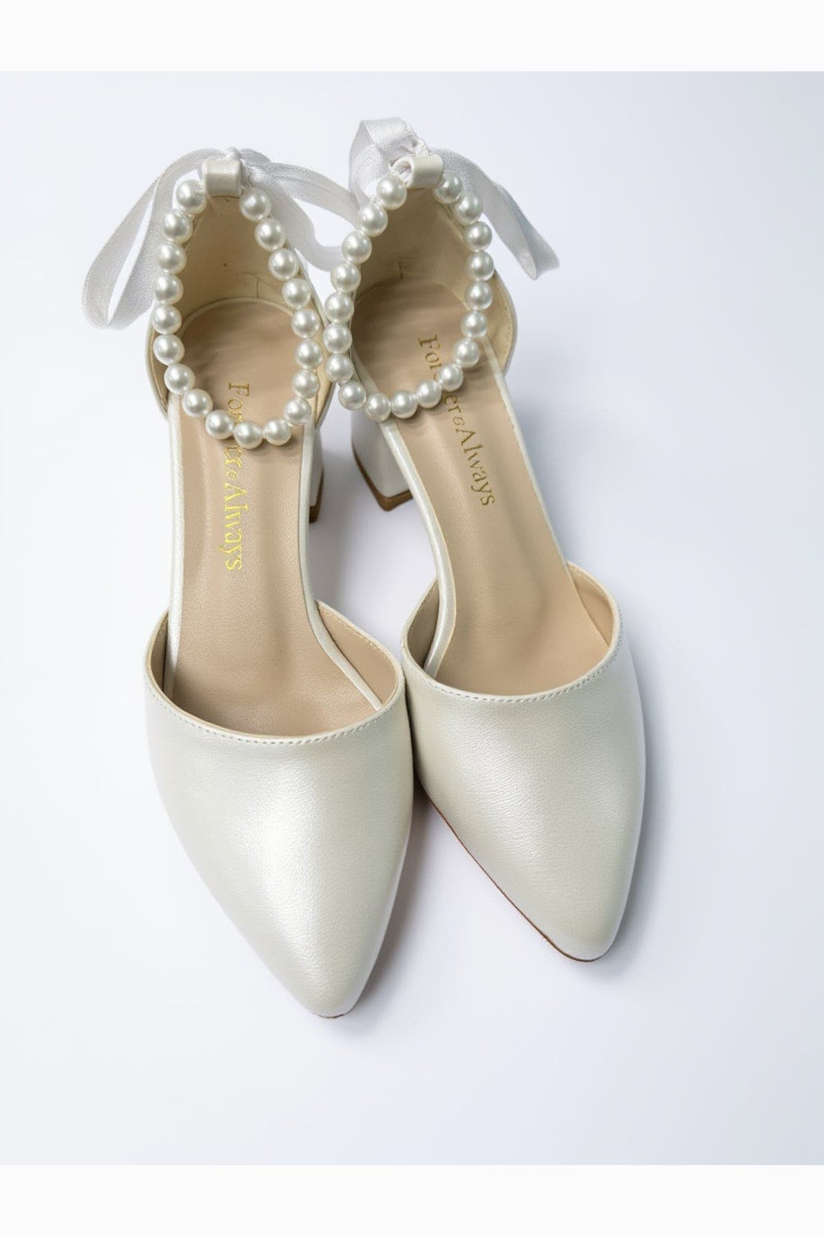 Forever & Always Shoes Evania Block Heel Wedding Pump, Alternate, color, Ivory