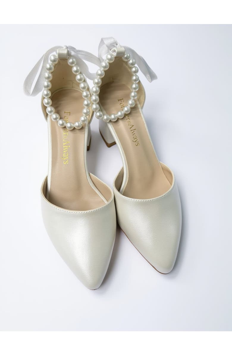 Forever & Always Shoes Evania Block Heel Wedding Pump, Alternate, color, Ivory