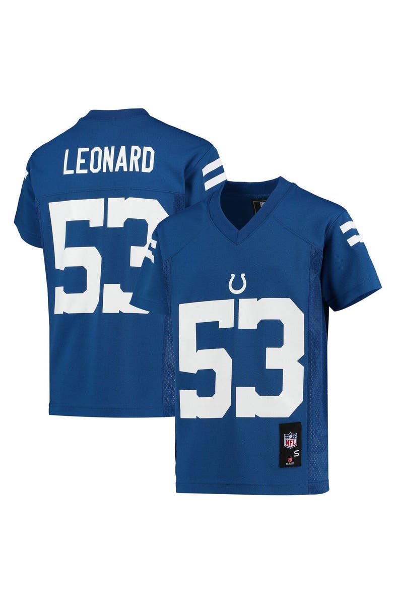 Outerstuff Youth Shaquille Leonard Royal Indianapolis Colts Replica Player Jersey, Main, color, 