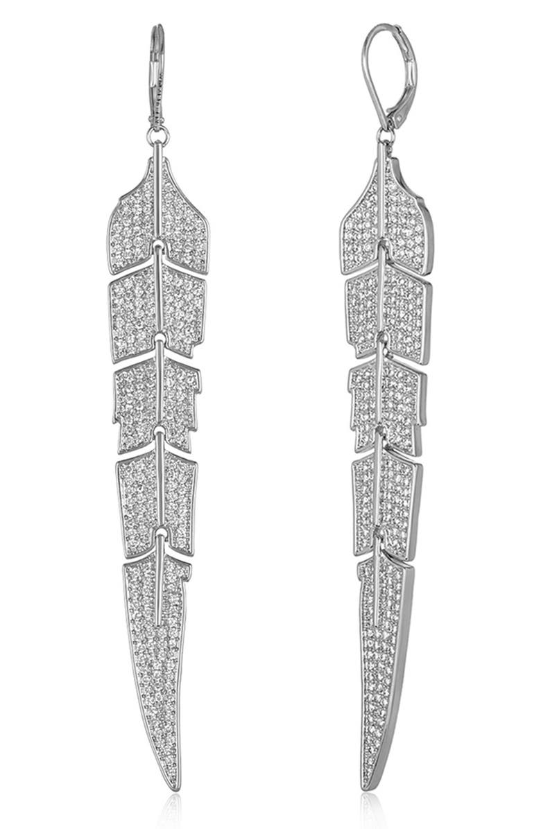 Melinda Maria Feather Drop Earrings, Alternate, color,