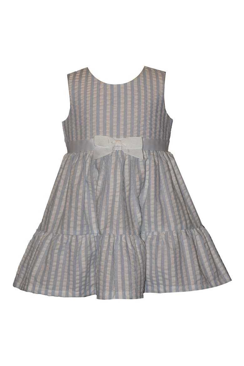 Stripe Seersucker Dress and Floral Cardigan Set, Alternate, color, BLUE