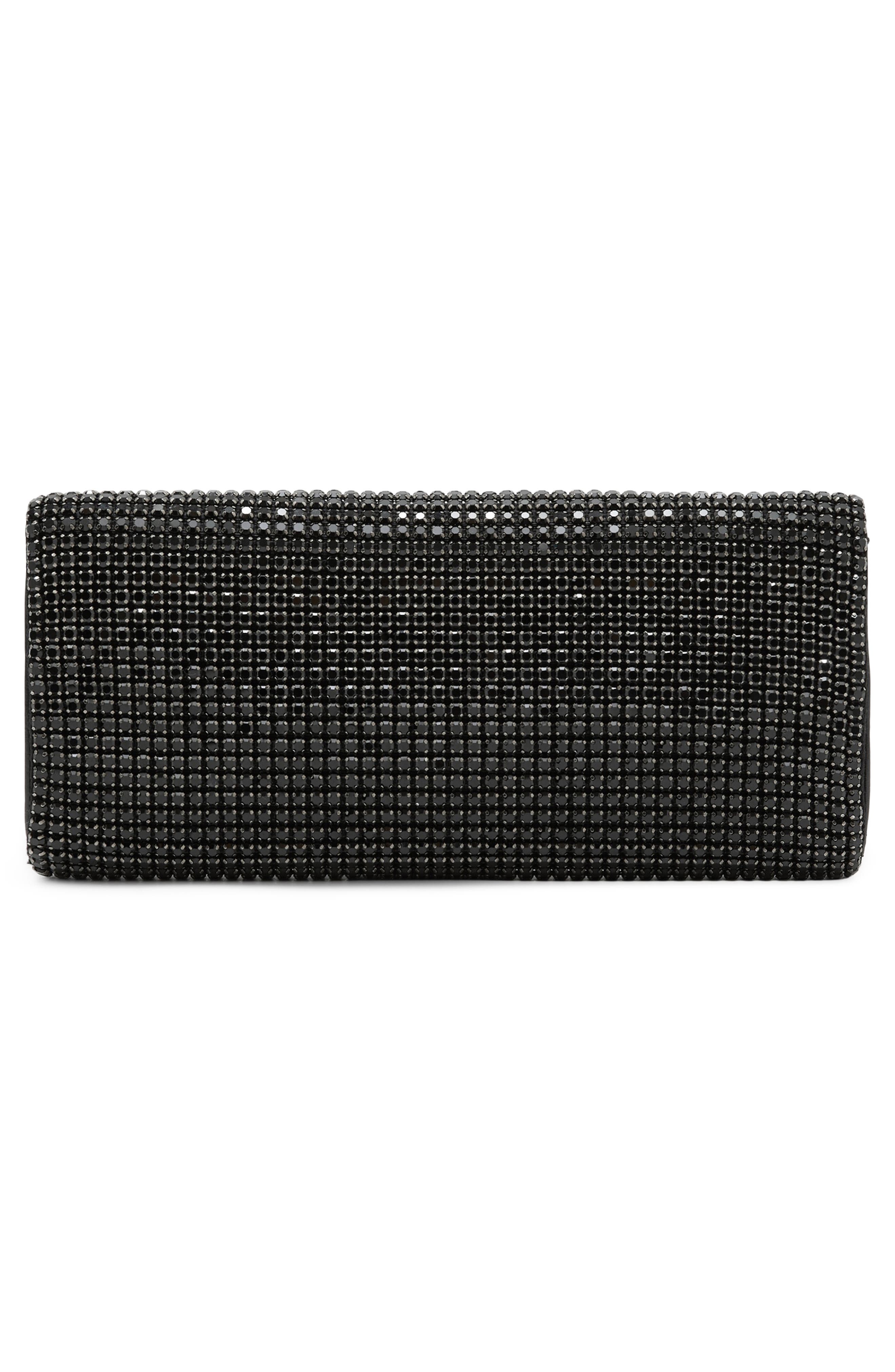 Sadie Embellished Clutch, Alternate, color, BLACK