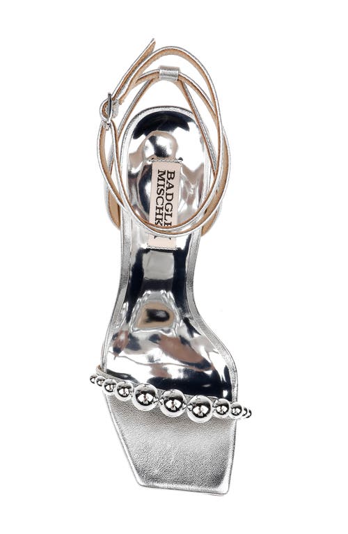 Badgley Mischka Cailey Ankle Strap Metallic Sandal In Silver