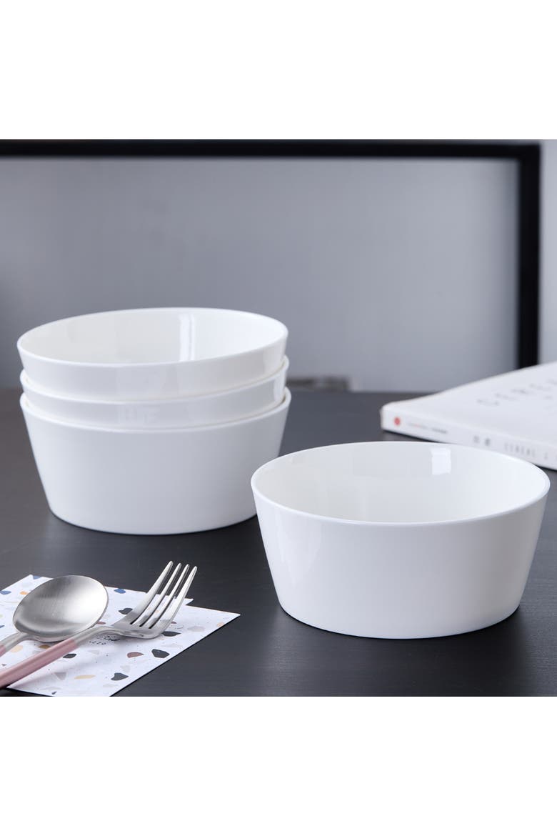 Madeline Bone China 32-Piece Dinnerware Set, Alternate, color, White