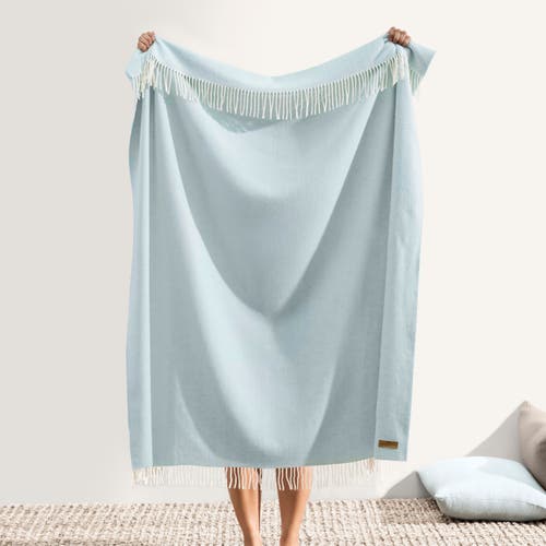 Lands Downunder Italian Herringbone Throw In Blue