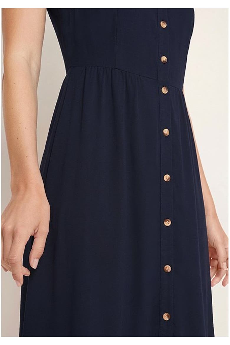 Women's Button Up Panel Dress, Alternate, color, Navy