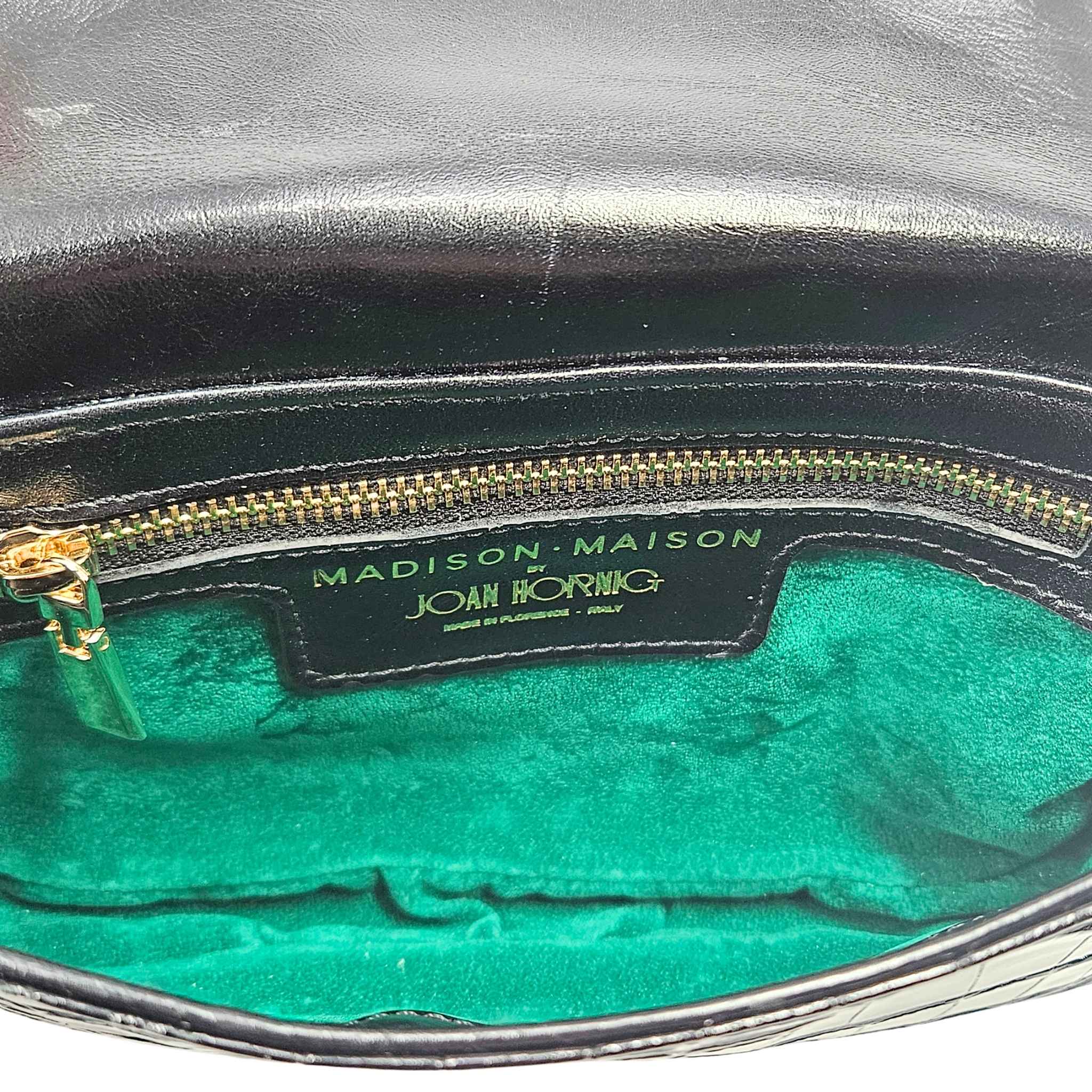 Madison Maison Moc Croc Small Crossbody, Alternate, color, Black