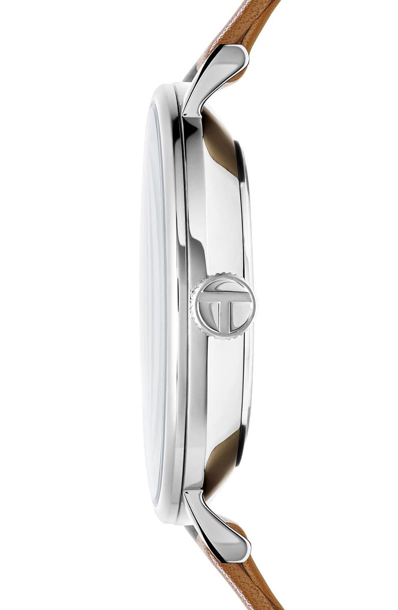 Ted Baker Gents Leather Strap Watch, 41mm, Alternate, color, Tan