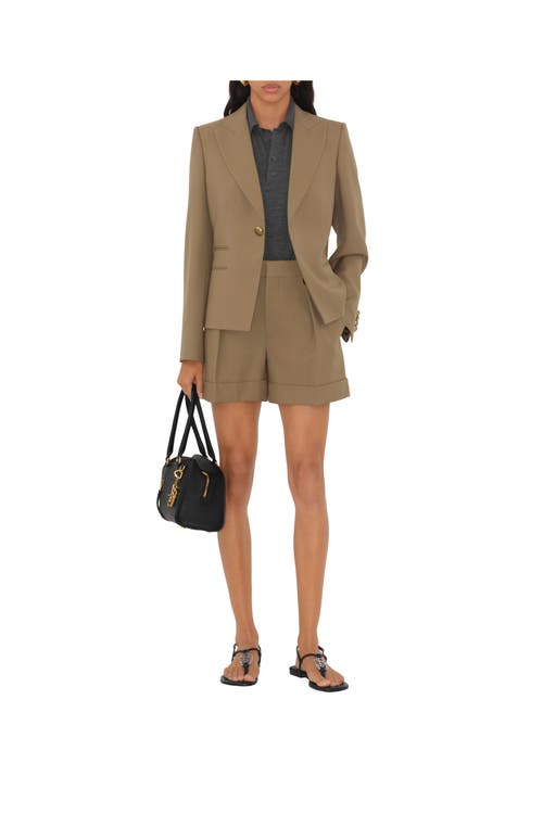 Burberry Wool Tailored Shorts In Puddle