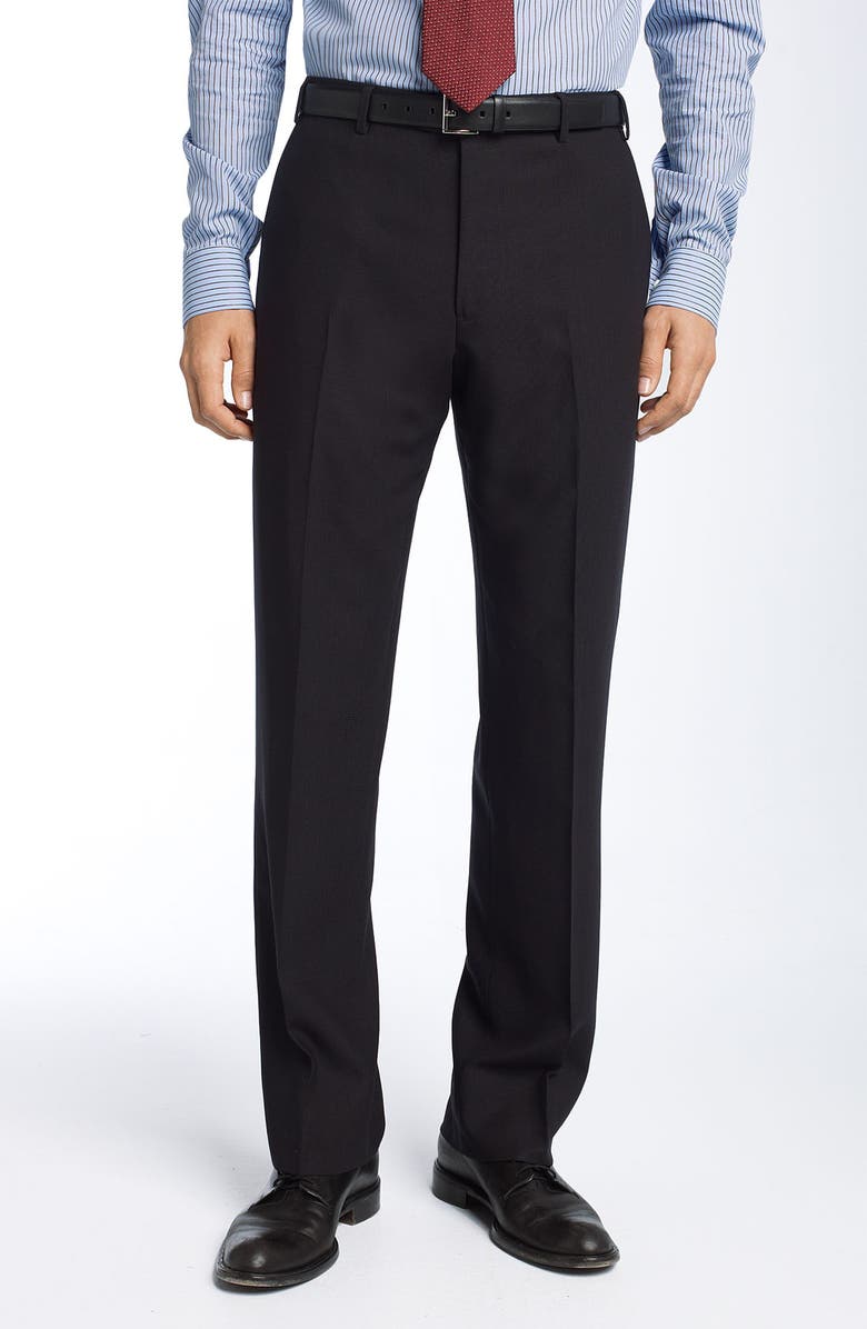 Emporio Armani Armani Collezioni Trim Fit Black Wool Suit, Alternate, color,