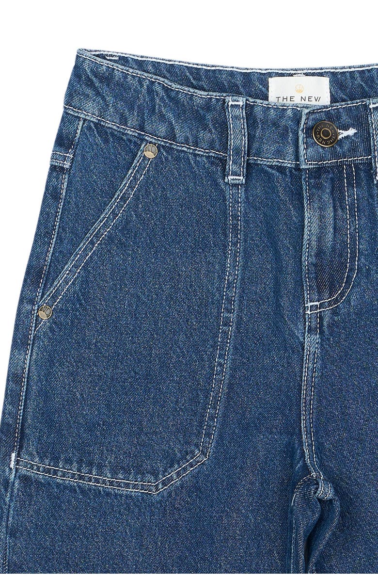 THE NEW Kids' Parks Contrast Stitch Straight Leg Jeans, Alternate, color, Blue Denim