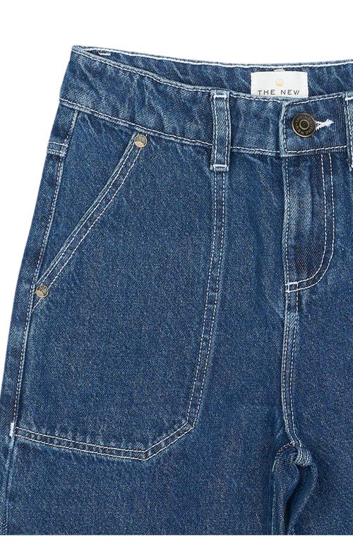 The New Kids' Parks Contrast Stitch Straight Leg Jeans In Blue