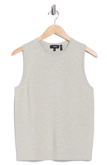 Theory Cotton & Cashmere Blend Sweater Vest In Gray
