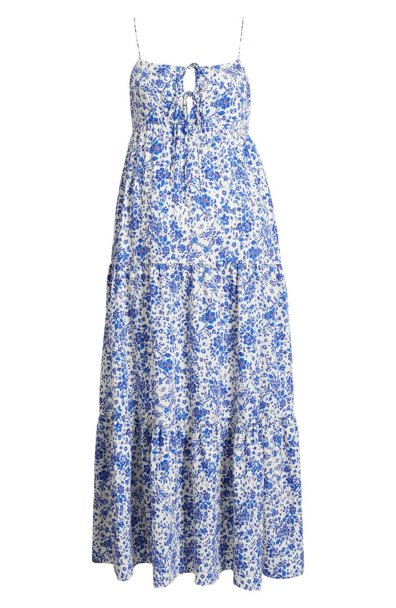 Rails Mica Print Cotton Blend Tiered Maxi Sundress, Alternate, color, Blue Marguerite