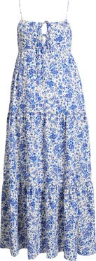 Rails Mica Print Cotton Blend Tiered Maxi Sundress