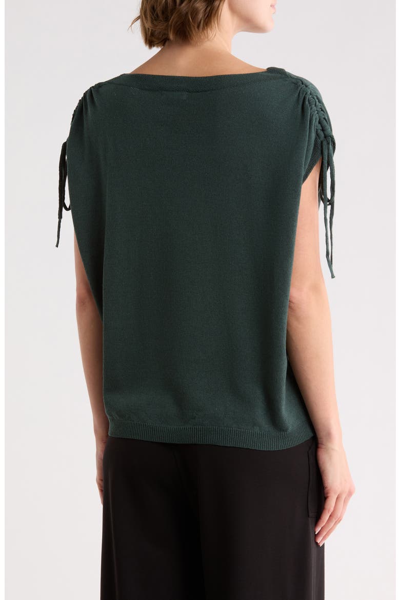 Ruched Tie Sleeve Sweater, Alternate, color, DEEP TEAL