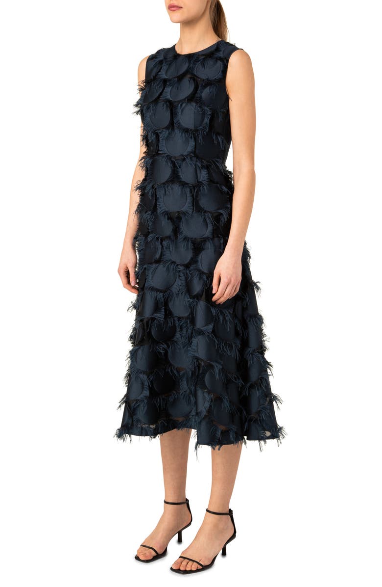Akris punto Fringe Dot Midi Dress, Alternate, color, 