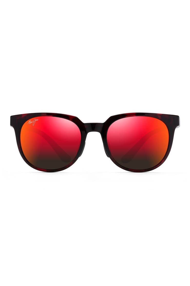 Wailua 49mm Small PolarizedPlus2® Round Sunglasses, Main, color, RED BLACK TORTOISE