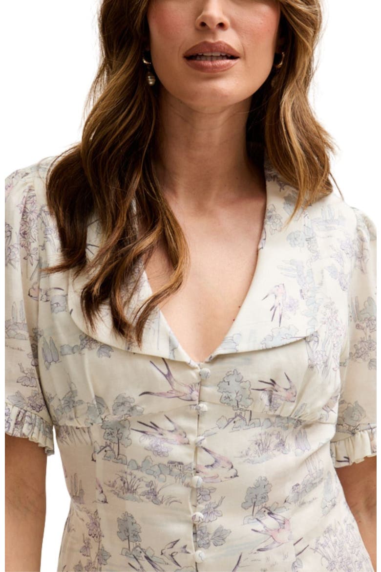 Rachel Vintage Inspired Short Sleeve Shirt, Alternate, color, Natural