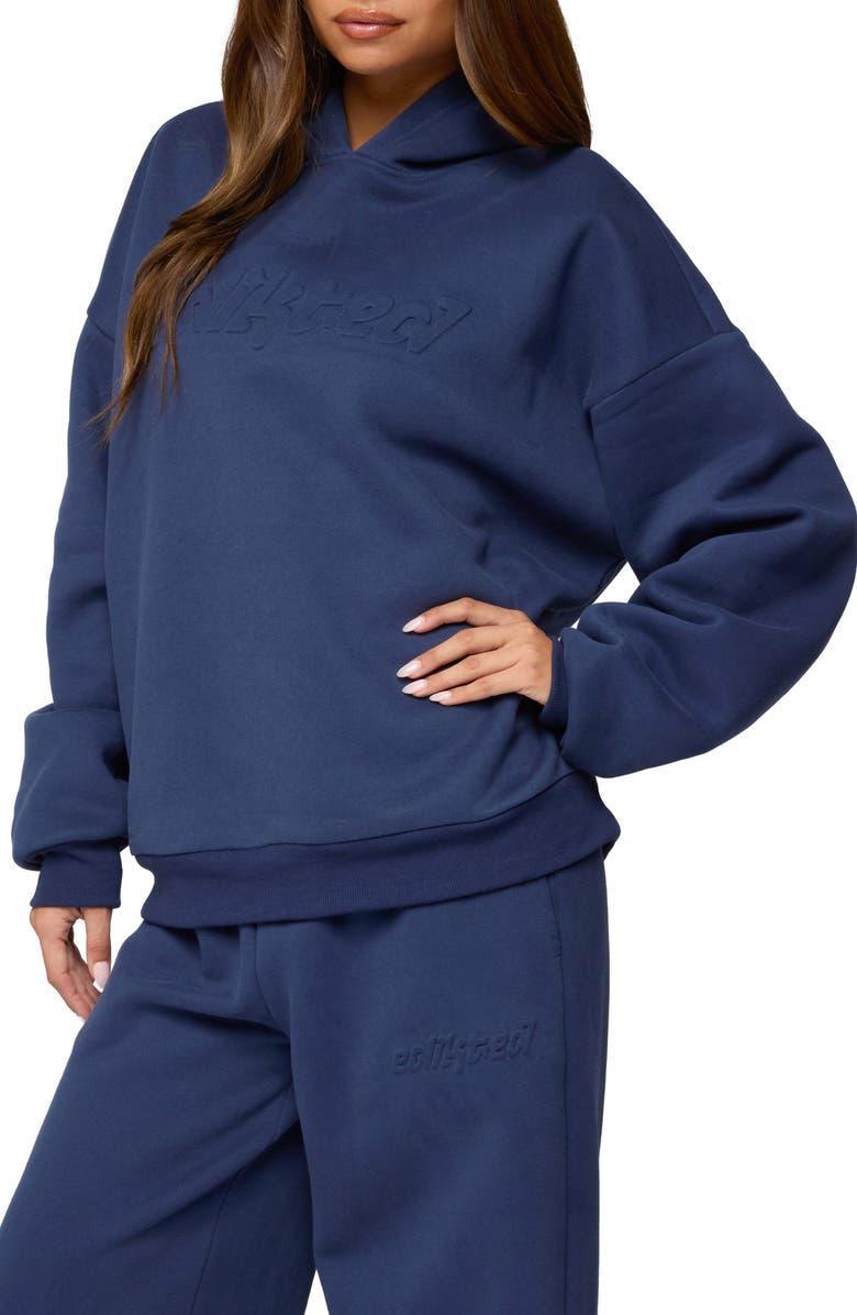 EDIKTED Totally Edikted Embossed Hoodie, Alternate, color,