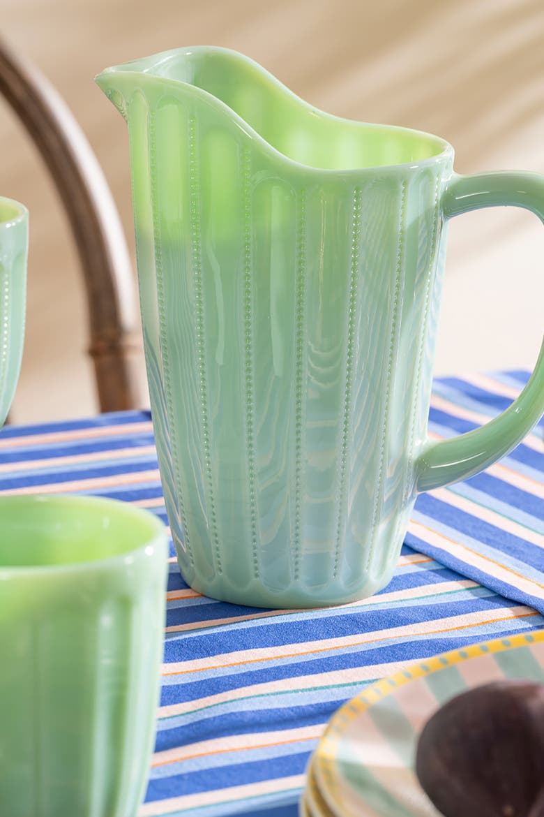 Henan Glass Pitcher Jug 34 oz, Alternate, color, Green