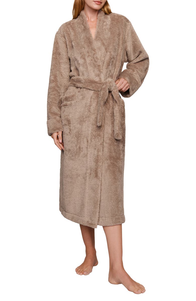 Eberjey Plush Long Robe, Main, color, Toffee