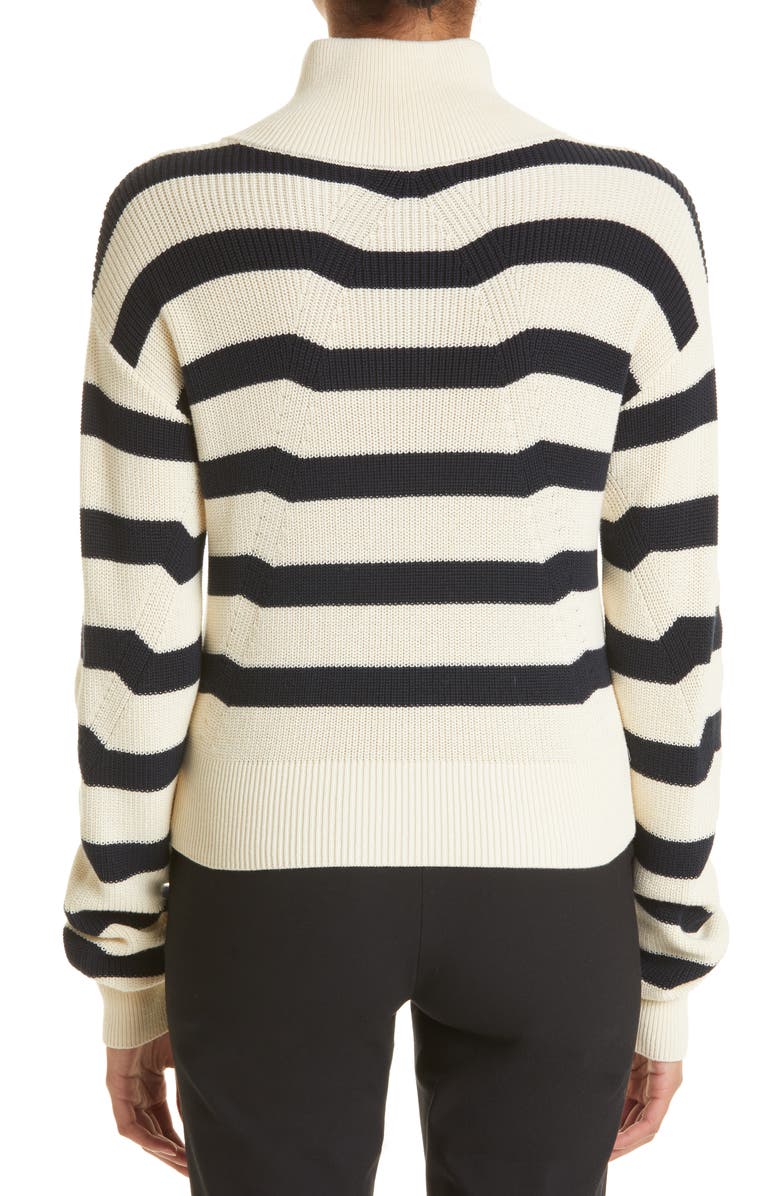 rag & bone Amy Stripe Cotton Zip Sweater, Alternate, color,