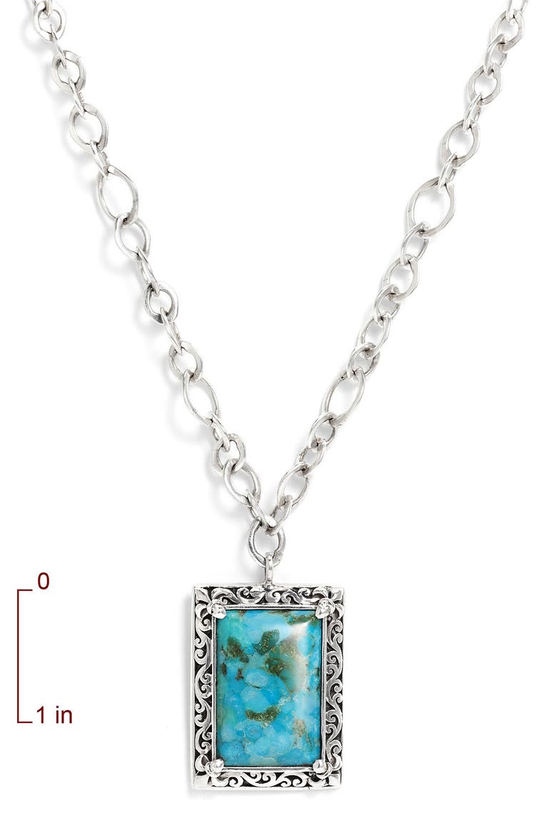 Turquoise Pendant Necklace, Alternate, color, STERLING SILVER/ TURQUOISE