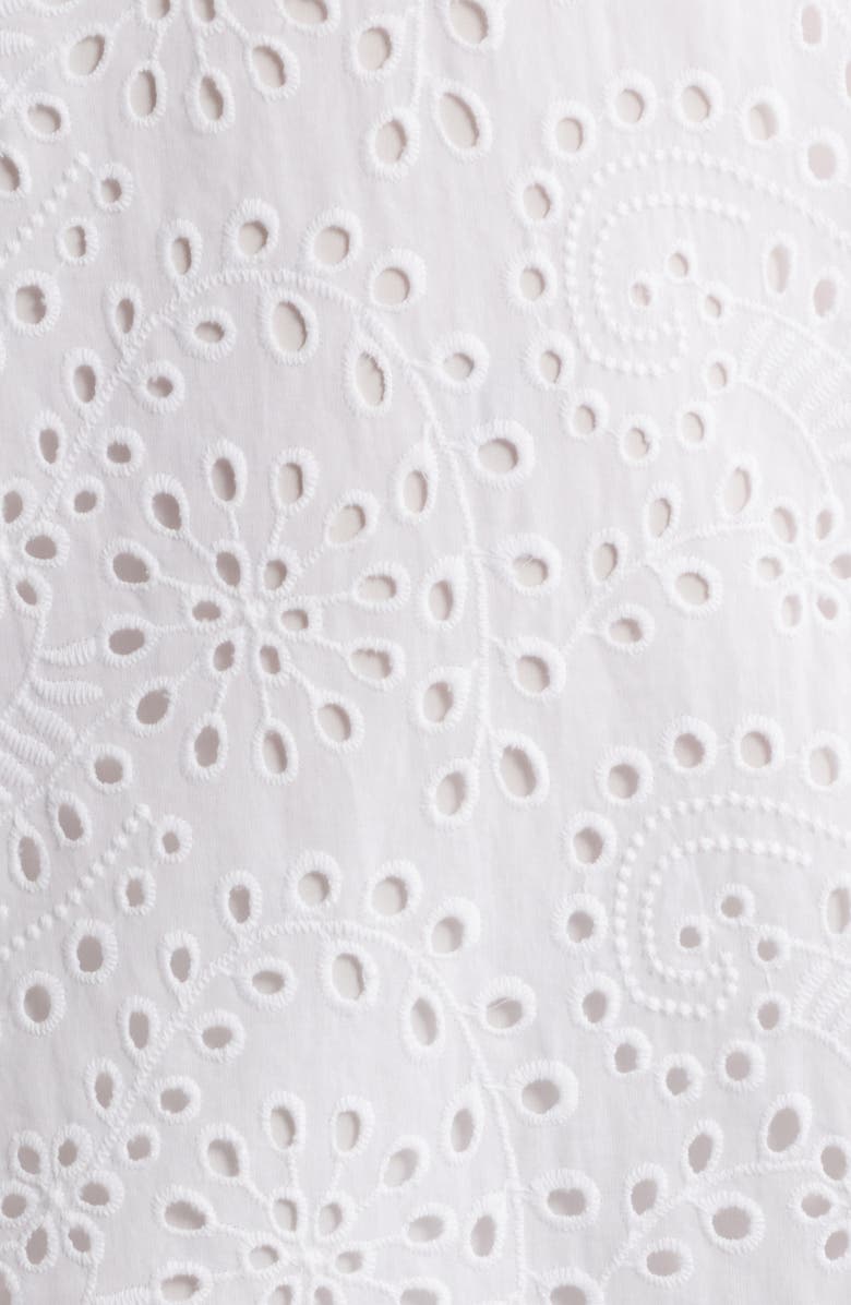 KOBI HALPERIN Eyelet Ruffle Hem Sleeveless Dress, Alternate, color, Ivory