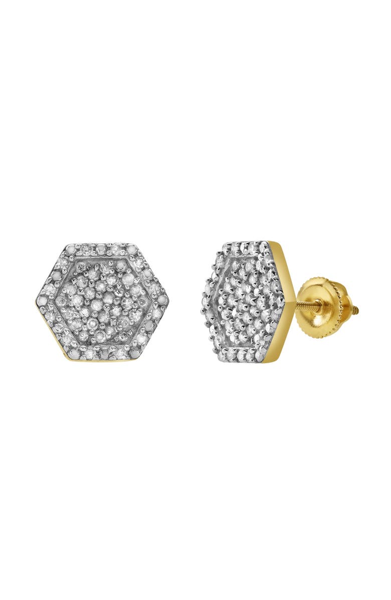 LuvMyJewelry Slates 10K Yellow Gold Diamond Stud Earrings - 0.35ct., Main, color,