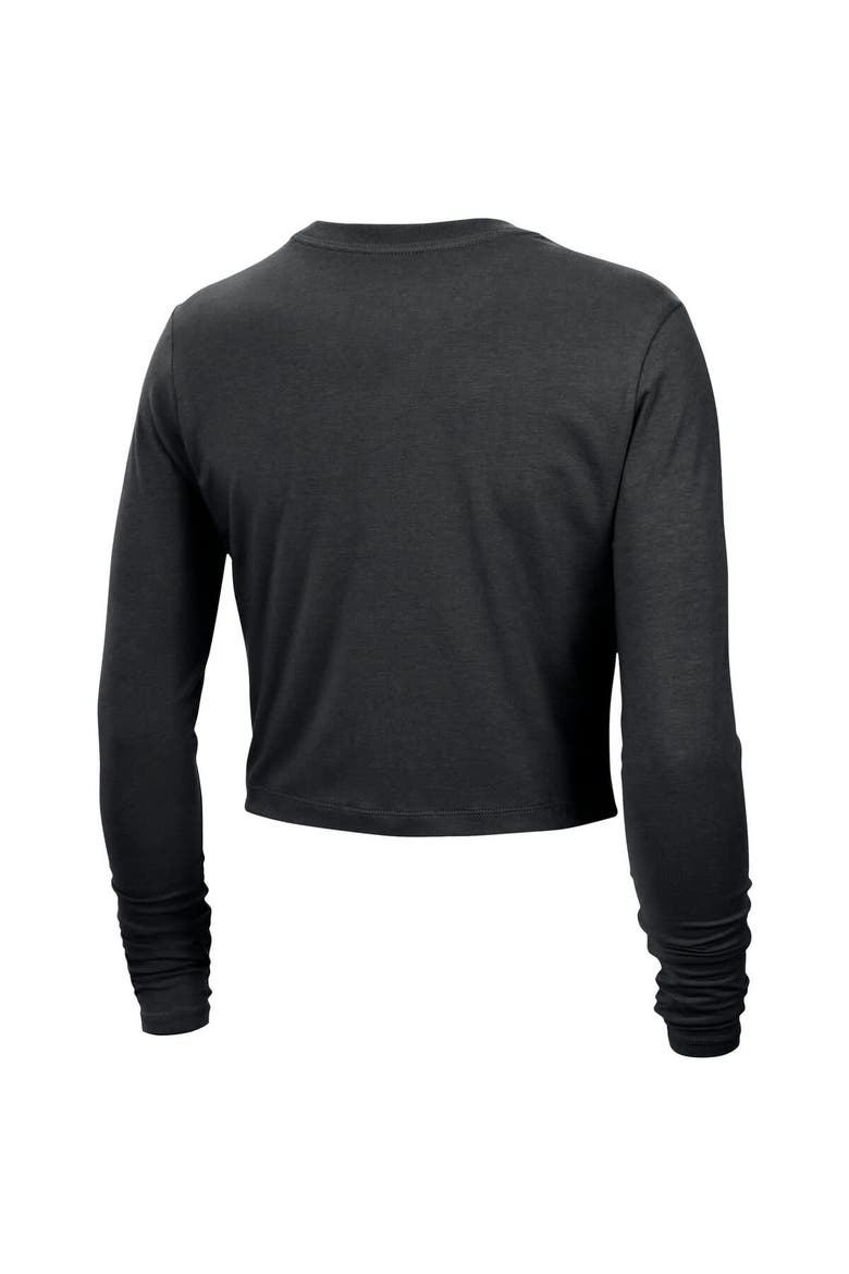 Women's Nike Black WNBA Team 13 Cropped Tri-Blend Long Sleeve T-Shirt, Alternate, color, Black