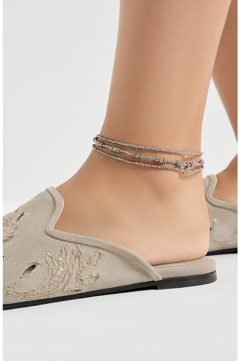 Sterling Silver anklet, Alternate, color, Silver