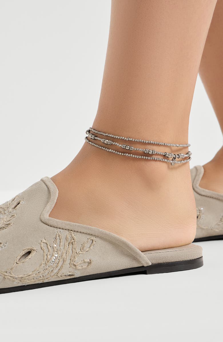 Brunello Cucinelli Sterling Silver anklet, Alternate, color, Silver
