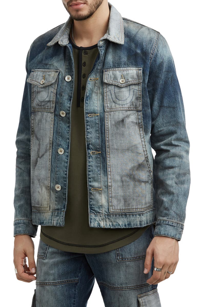 True Religion Brand Jeans Denim Utility Jacket, Main, color,