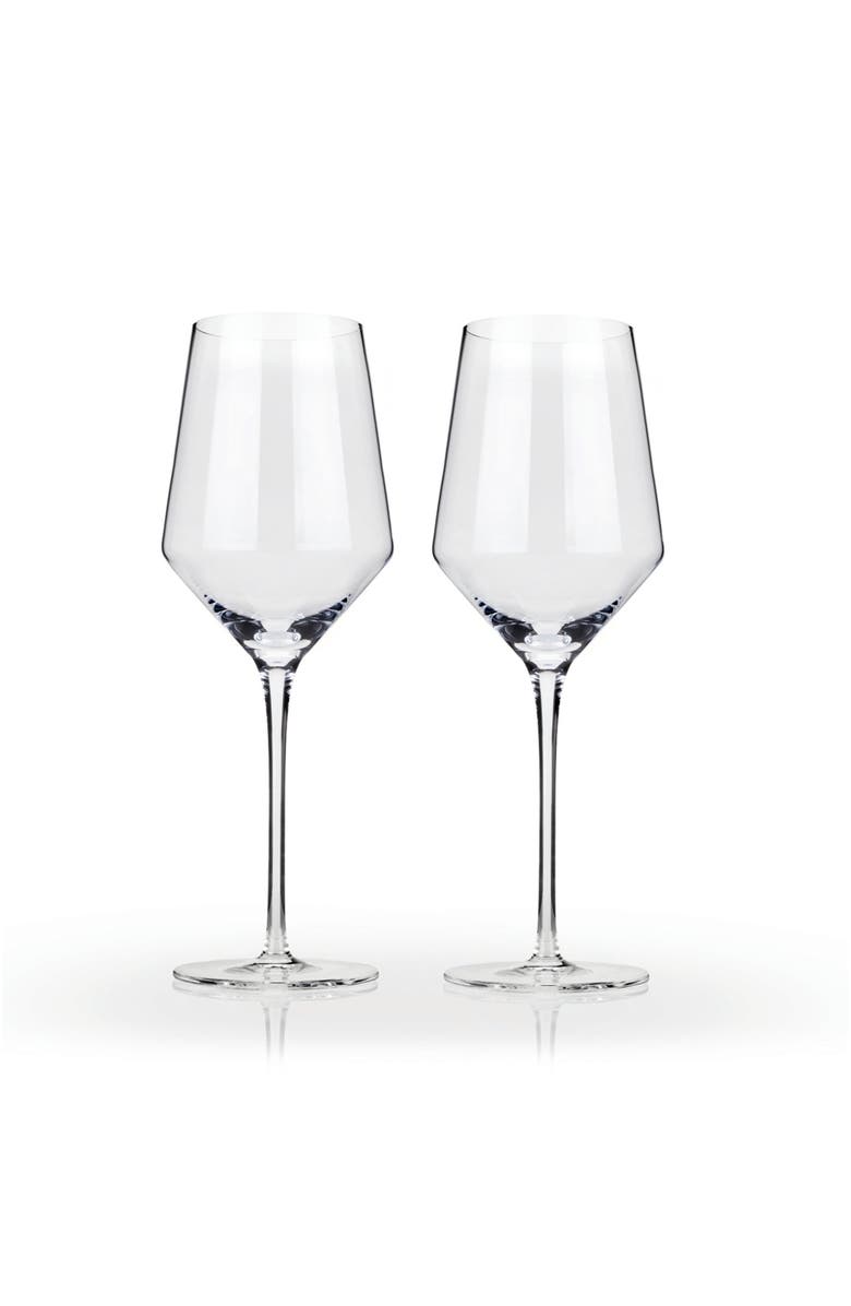 Viski Raye Crystal Angled Chardonnay Glasses Set of 2, Main, color, Clear