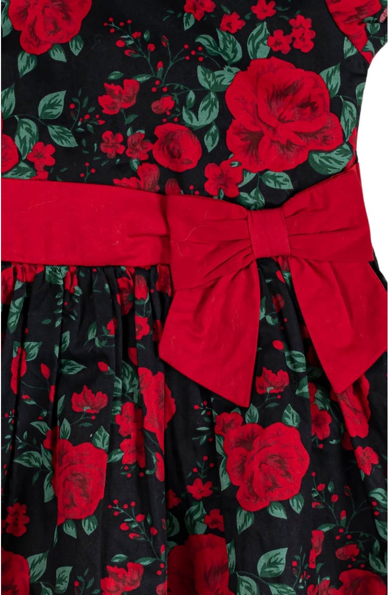 Hope & Henry Baby Girls' Ruffle Collar Party Dress, Infant, Alternate, color, Black Holiday Rose