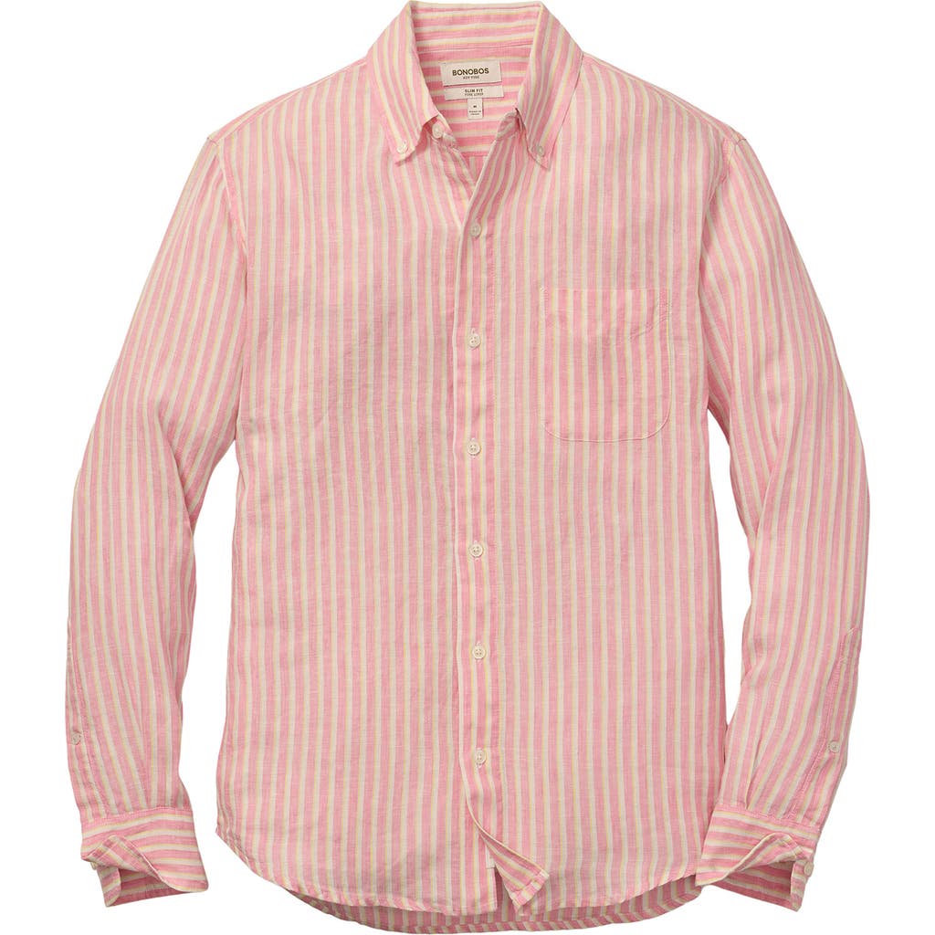 Bonobos Slim Fit Stripe Linen Button-down Shirt In Franz Stripe
