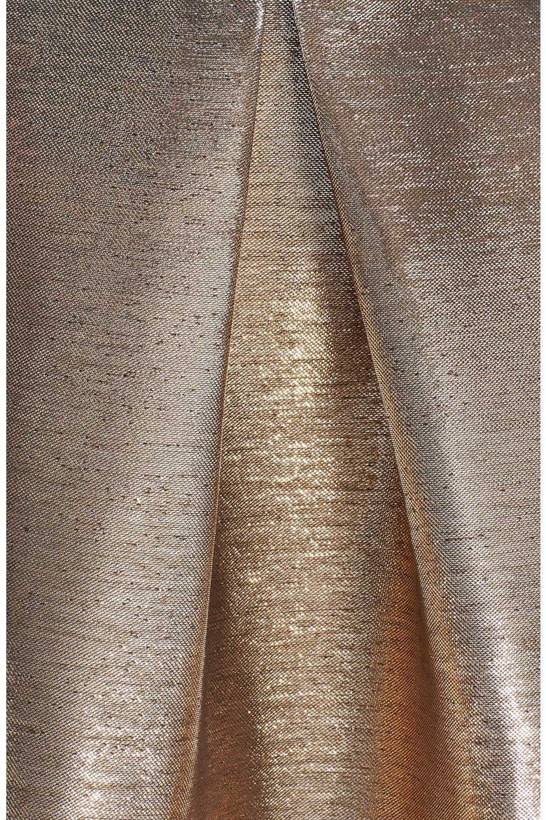 Belted Metallic Tulip Dress, Alternate, color, GOLD