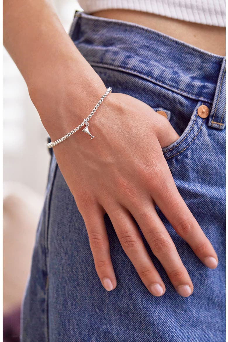 Sienna Martini Glass Beaded Stretch Bracelet, Alternate, color, SILVER