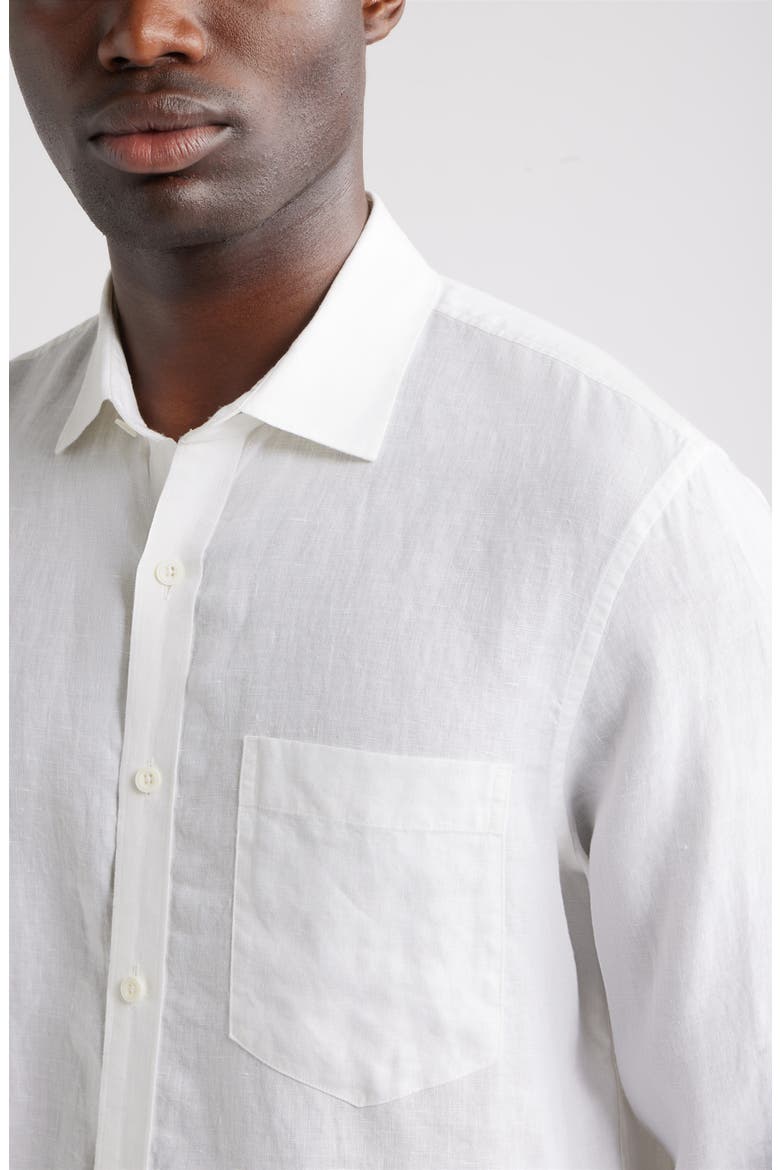 Linen Button-Up Shirt, Alternate, color, WHITE