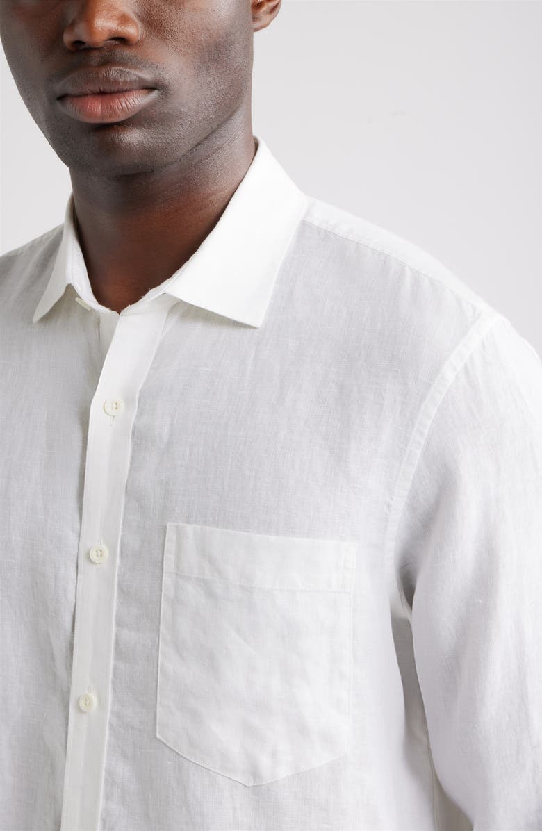 Nordstrom Linen Button-Up Shirt, Alternate, color, White