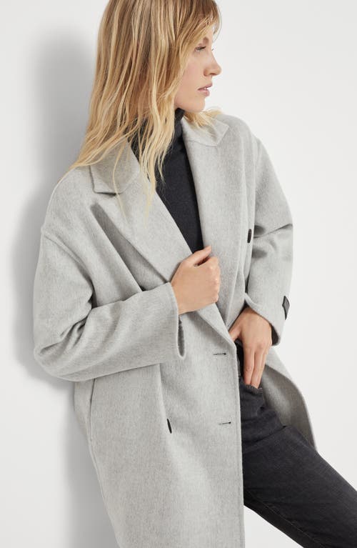 Brunello Cucinelli Hand-finished Caban Jacket In Light Grey