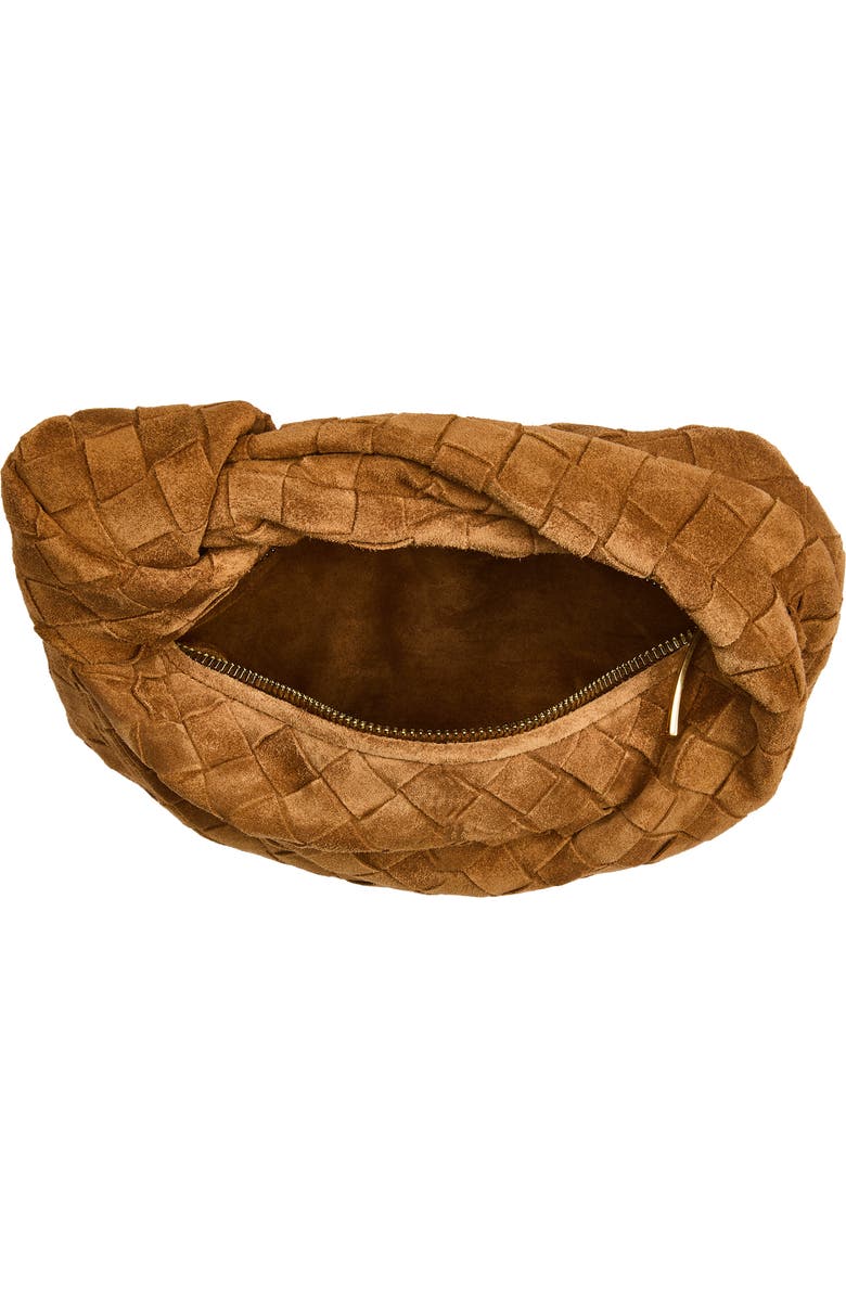 Bottega Veneta Mini Jodie Suede Top Handle Bag, Alternate, color, 2588 Amber-Gold