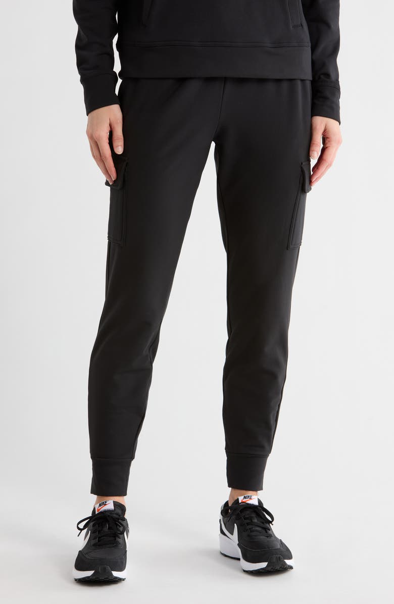 YOGALICIOUS PolarLux Cascade Tapered Joggers, Main, color, Black