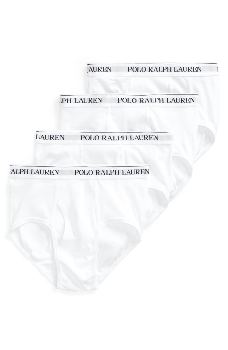Polo Ralph Lauren 4-Pack Cotton Briefs, Alternate, color, White