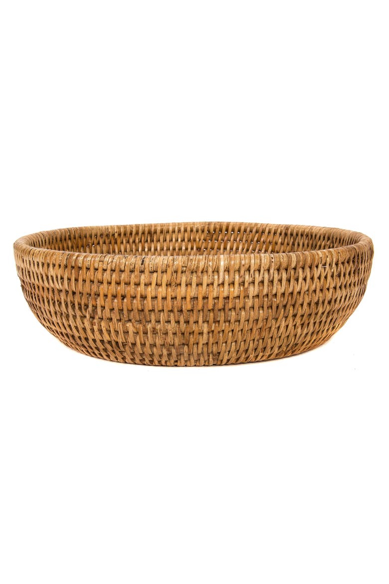 Rattan Everything Bowl, Alternate, color, Honey Brown